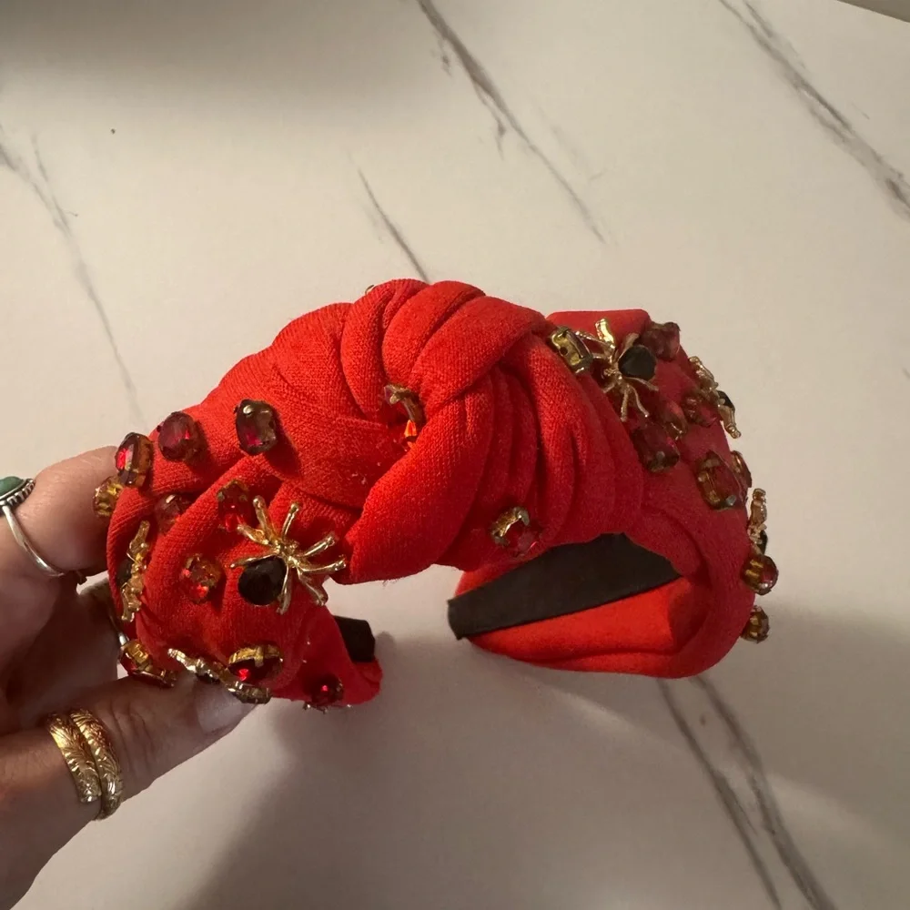 Red Gem Beaded Spider Headband